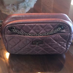 Chanel metallic quilted small camera case